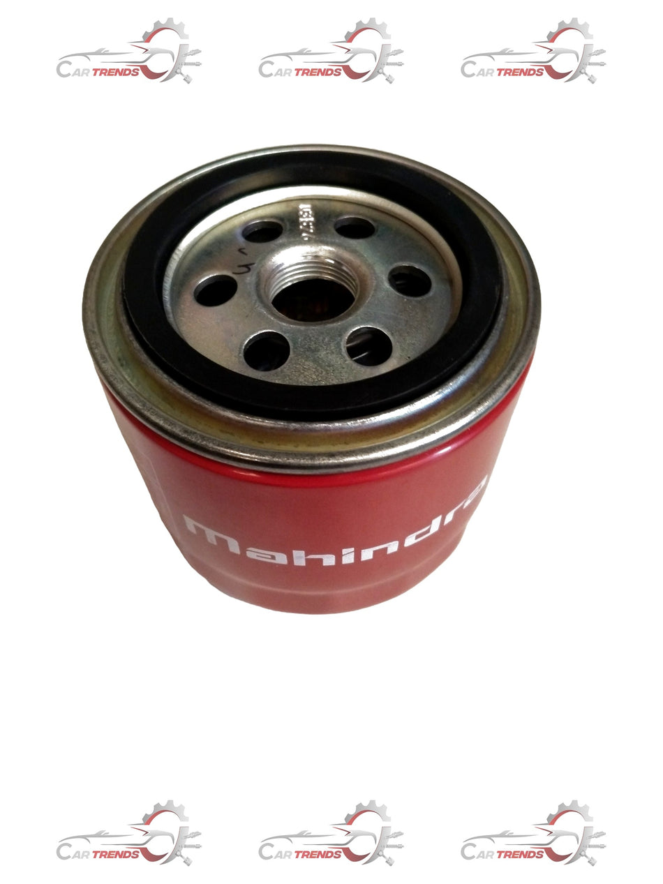 Mahindra oil filter for Scorpio, Bolero, and KUV models, part #0303BAU00110N, shown in the image.