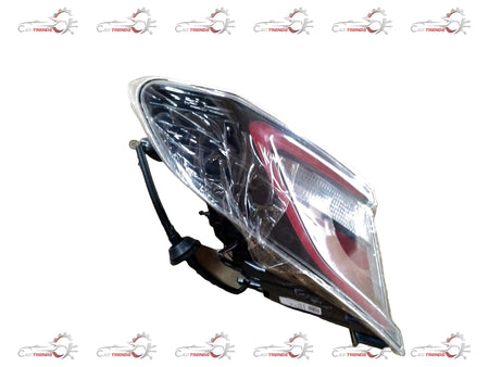 Hyundai Aura tail lamp in black, featuring clear and red lens sections, mounted on the vehicle's rear.