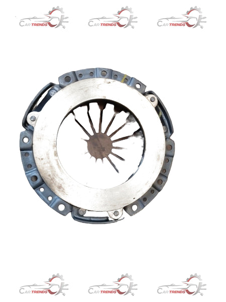 Hyundai Santro new model petrol pressure plate spare part, showing metallic component with mounting holes and diaphragm spring.