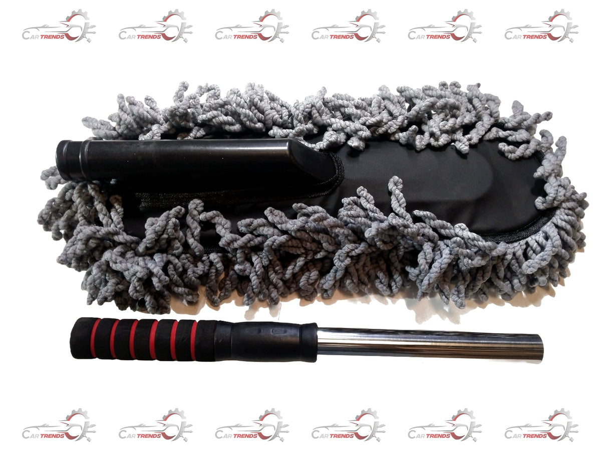 CarTrends car duster with long handle and microfiber head for dusting vehicle interiors and exteriors efficiently.