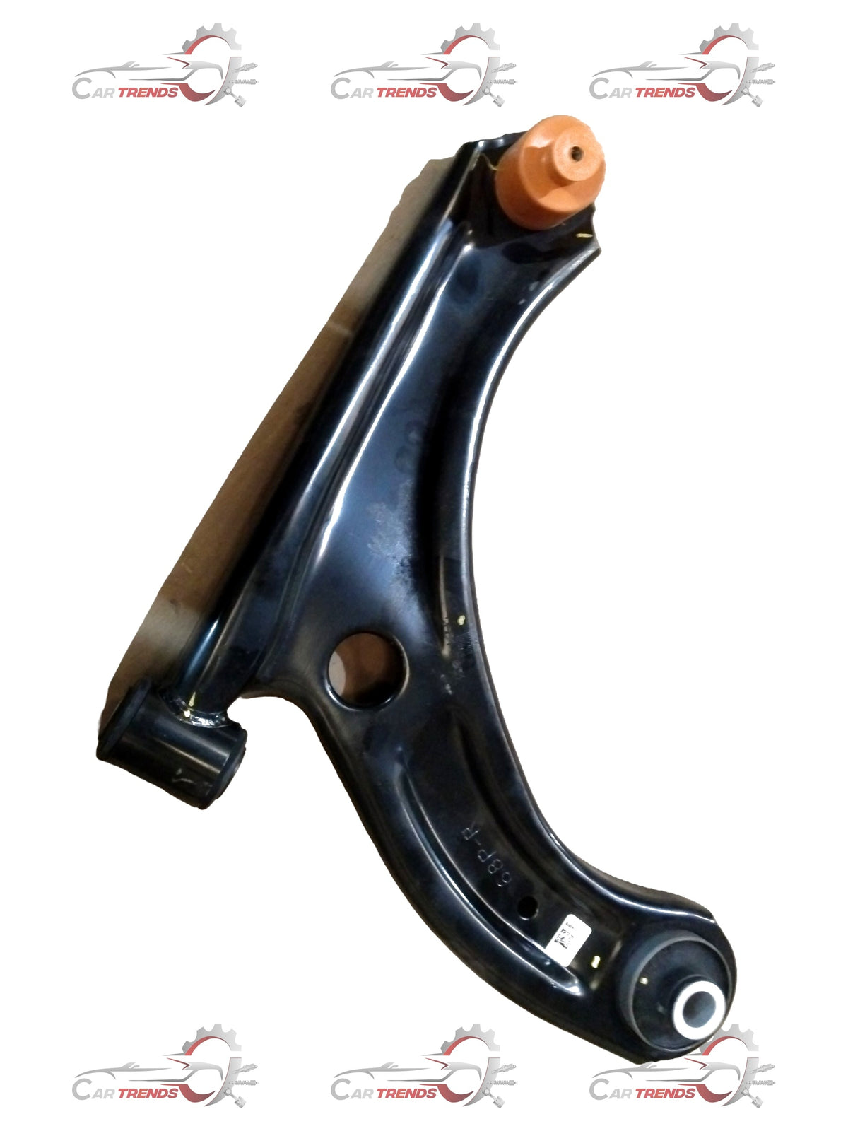 Right side suspension arm for Baleno (2015–2022) petrol model by CarTrends, close-up view showing mounting points and metal construction.