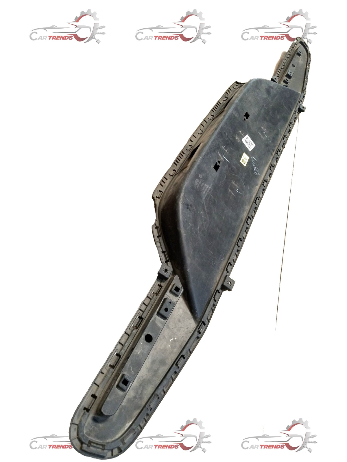 Hyundai Santro lower rear bumper in black, showing the exterior view with mounting points and bumper design details.