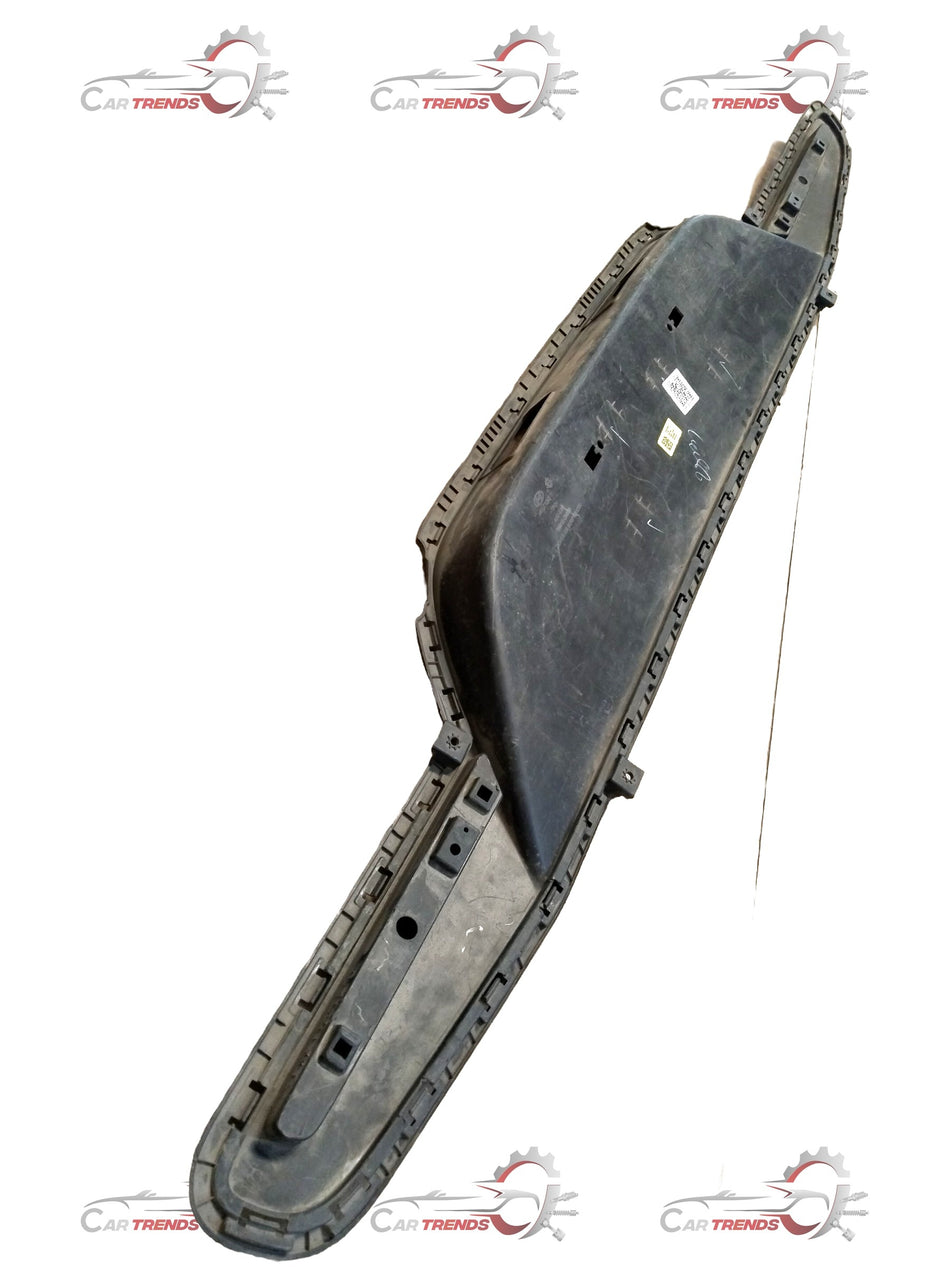 Hyundai Santro lower rear bumper in black, showing the exterior view with mounting points and bumper design details.