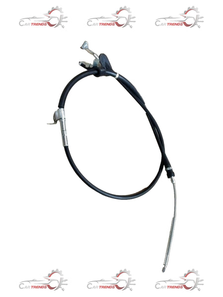 Maruti Suzuki Alto/K10 parking brake cable assembly, left-hand side, with visible cable and connector in close-up shot.