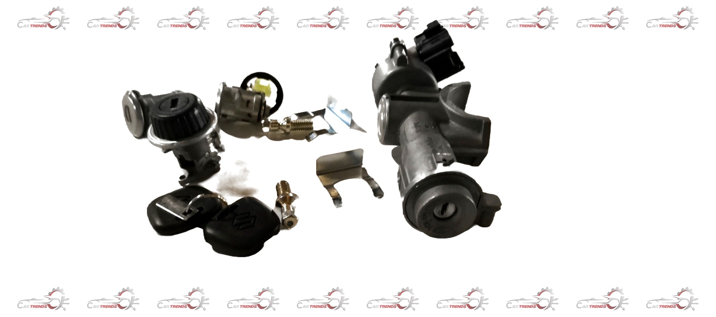 Maruti Suzuki lock set steering assembly, compatible with Maruti Suzuki vehicles, featuring key components and locking mechanism.