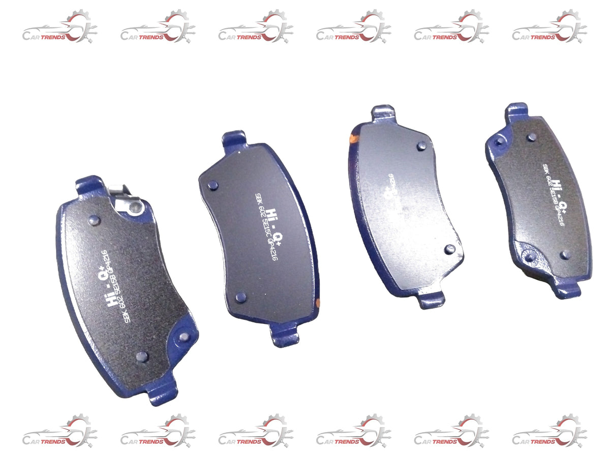 Front brake pad from CarTrends for Hector MG, showing the black metal and friction material of the #QP4014 brake component.