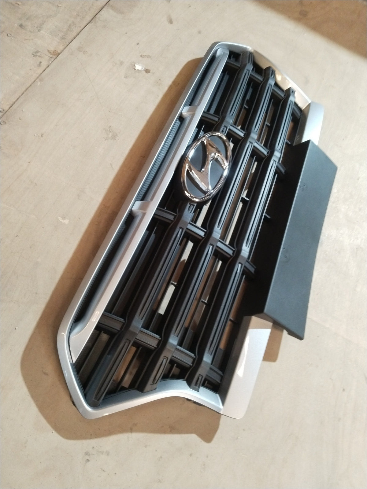 Hyundai Creta and Alcazar radiator grille by CarTrends, black plastic with chrome accents, designed for vehicle front fascia.