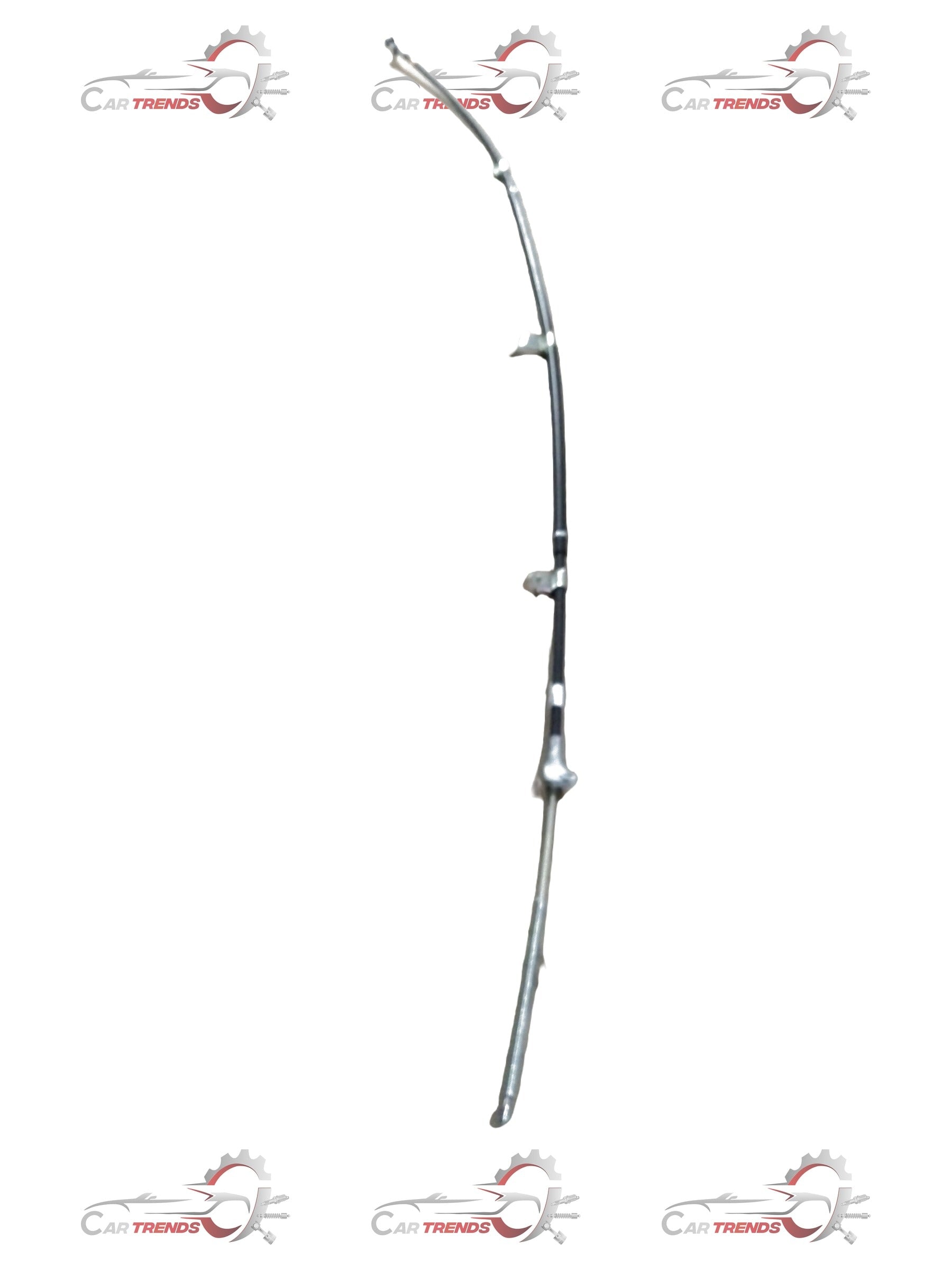 Maruti Suzuki Swift parking brake cable component, left-hand side, showing metal cable with rubber casing and attachment points.