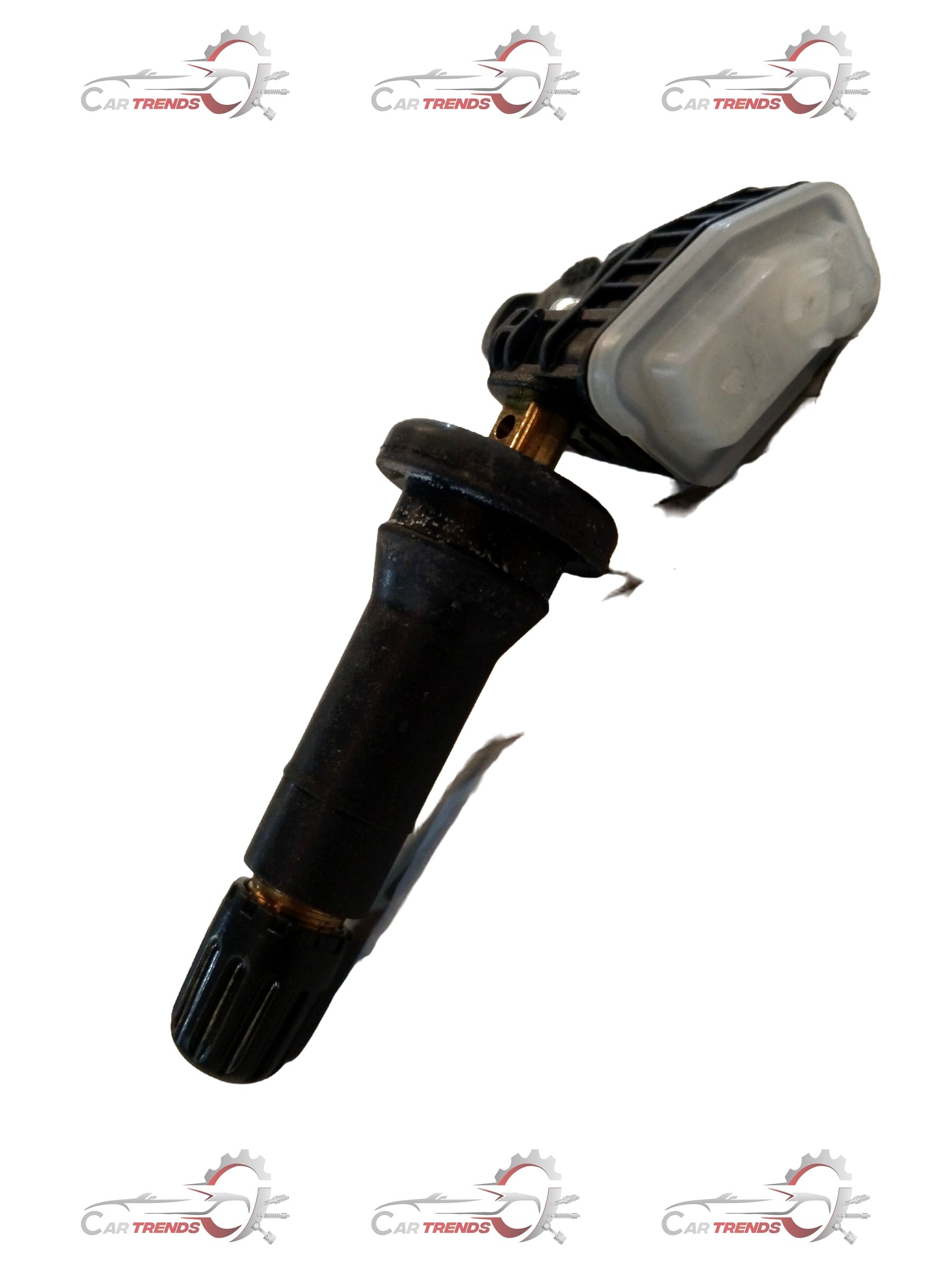 Hyundai Alcazar tire pressure monitoring system valve showing close-up of the valve component installed on a vehicle tire.