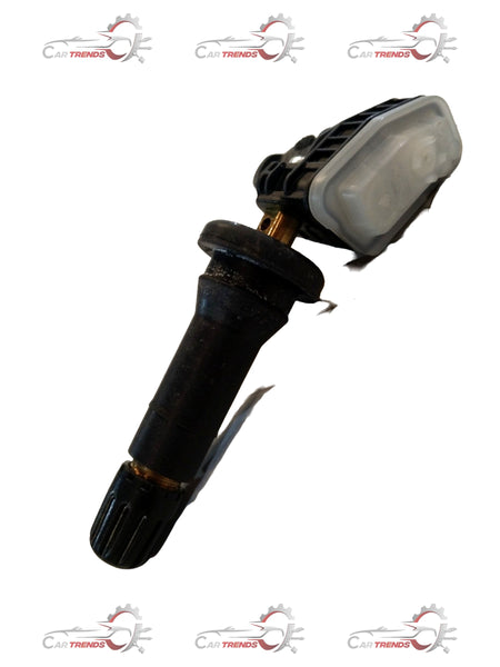 Hyundai Alcazar tire pressure monitoring system valve showing close-up of the valve component installed on a vehicle tire.