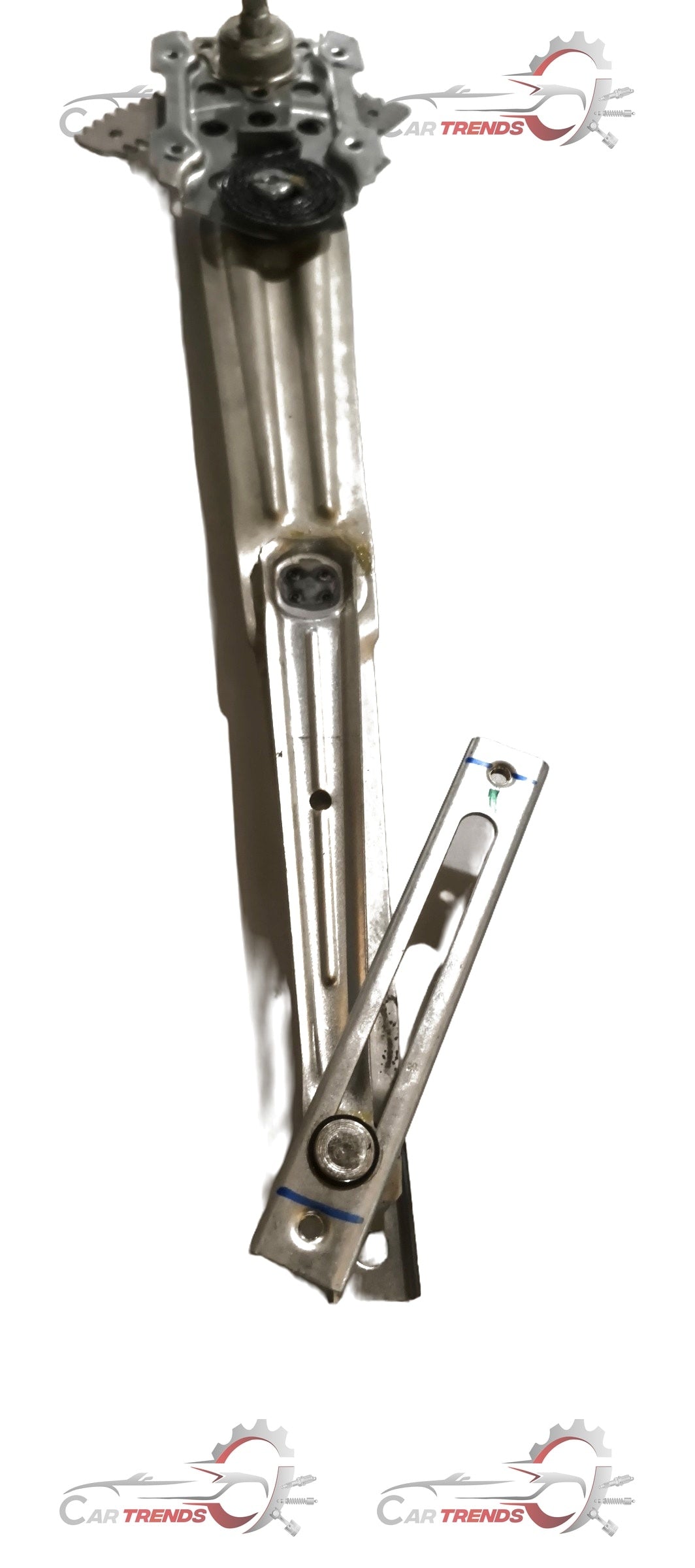 Maruti Suzuki regulator assembly for front door left-hand side, automotive part shown in detailed close-up image.