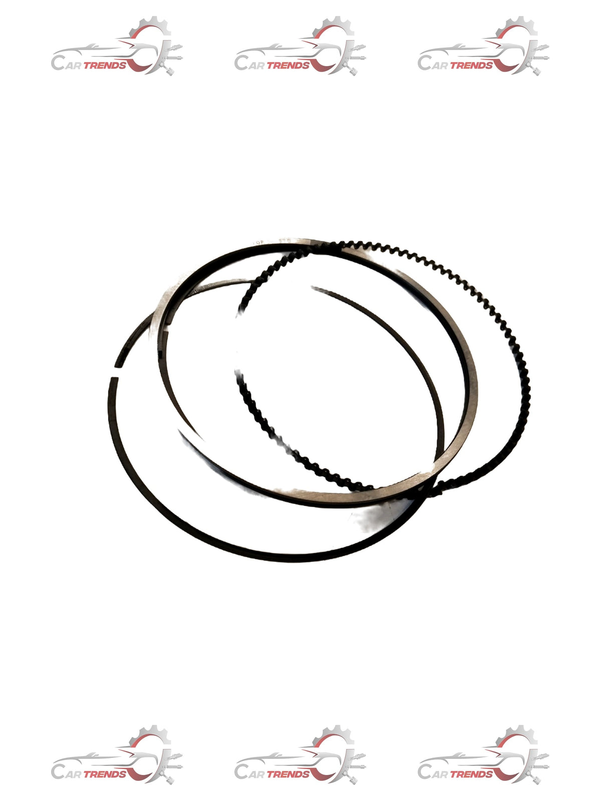 Maruti Suzuki piston ring set for A-Star engine, showing metal rings with precise machined edges and grooves for sealing.