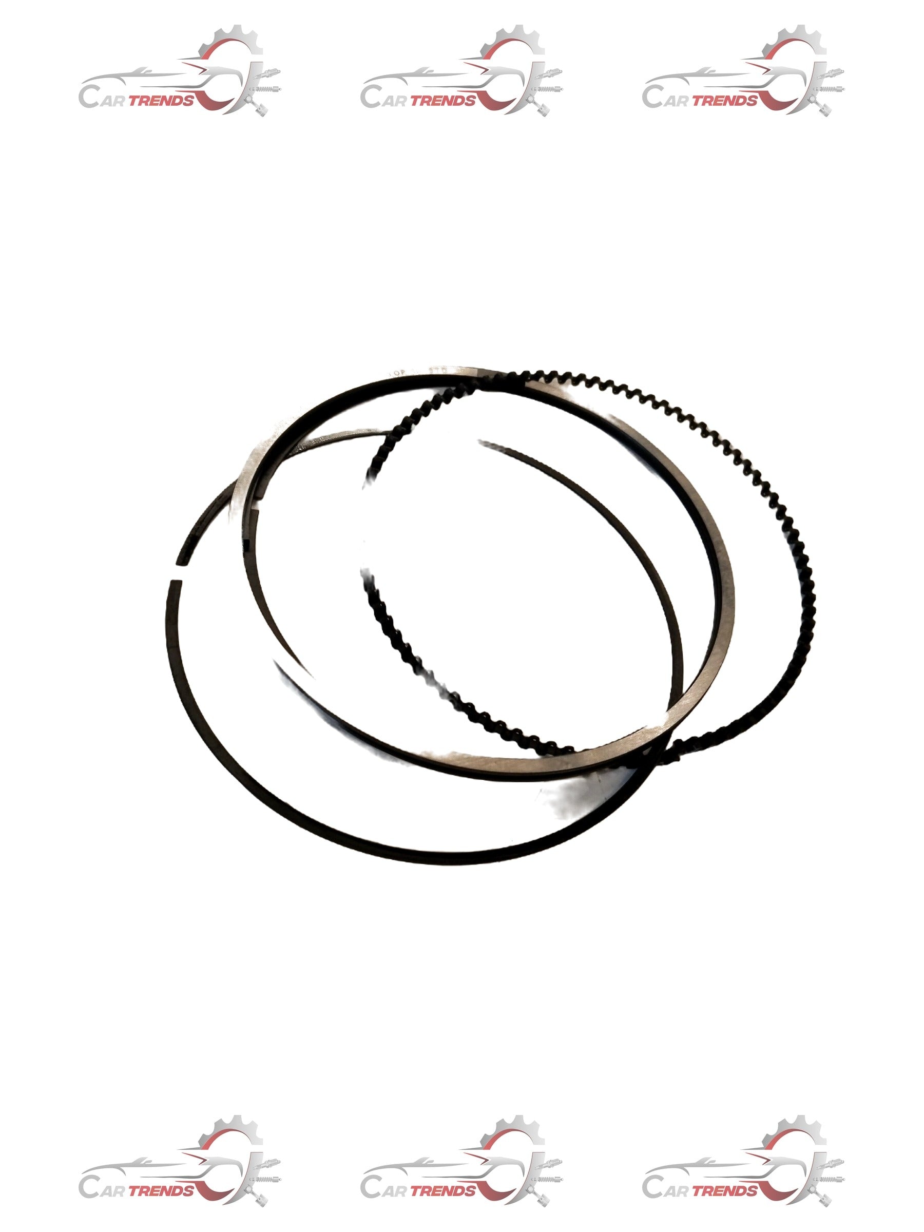 Maruti Suzuki piston ring set for A-Star engine, showing metal rings with precise machined edges and grooves for sealing.