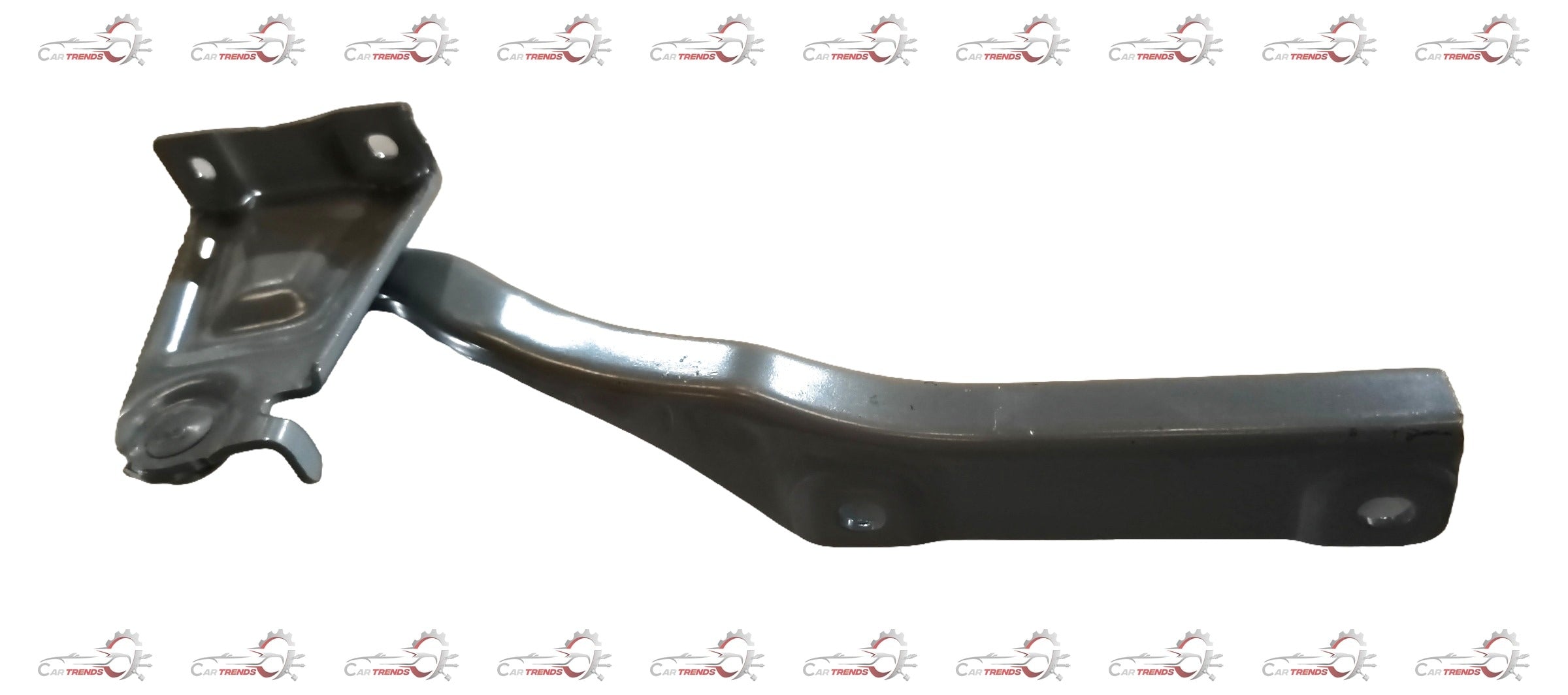CarTrends hinge for front hood, spare parts image showing close-up of metal hinge component with mounting points.