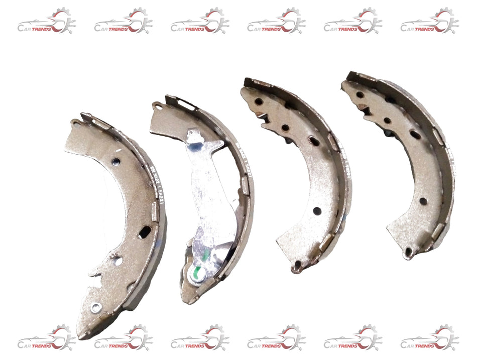 Rear brake shoe for Hyundai i20 DSL and Verna, CarTrends brand, showing the metal and friction surface of the brake component.