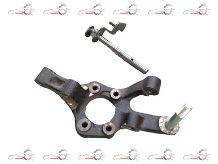 CarTrends Chevrolet Optra rear right knuckle part, shows detailed metal component with mounting points and bolt holes.