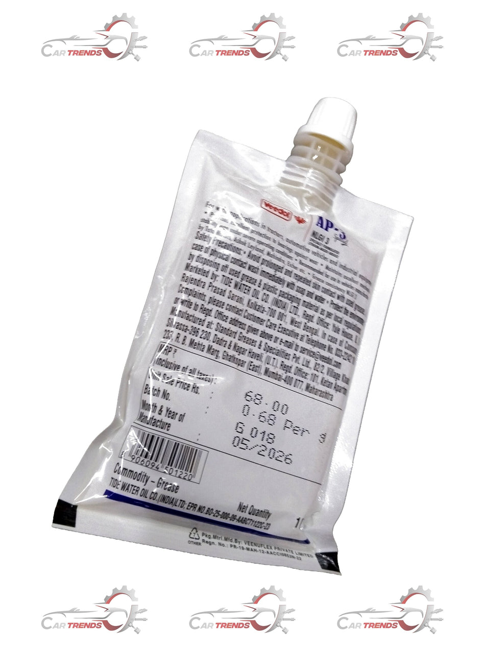 CarTrends A P Grease 3 pouch, 60x100g, clean application of automotive grease for lubrication and protection.