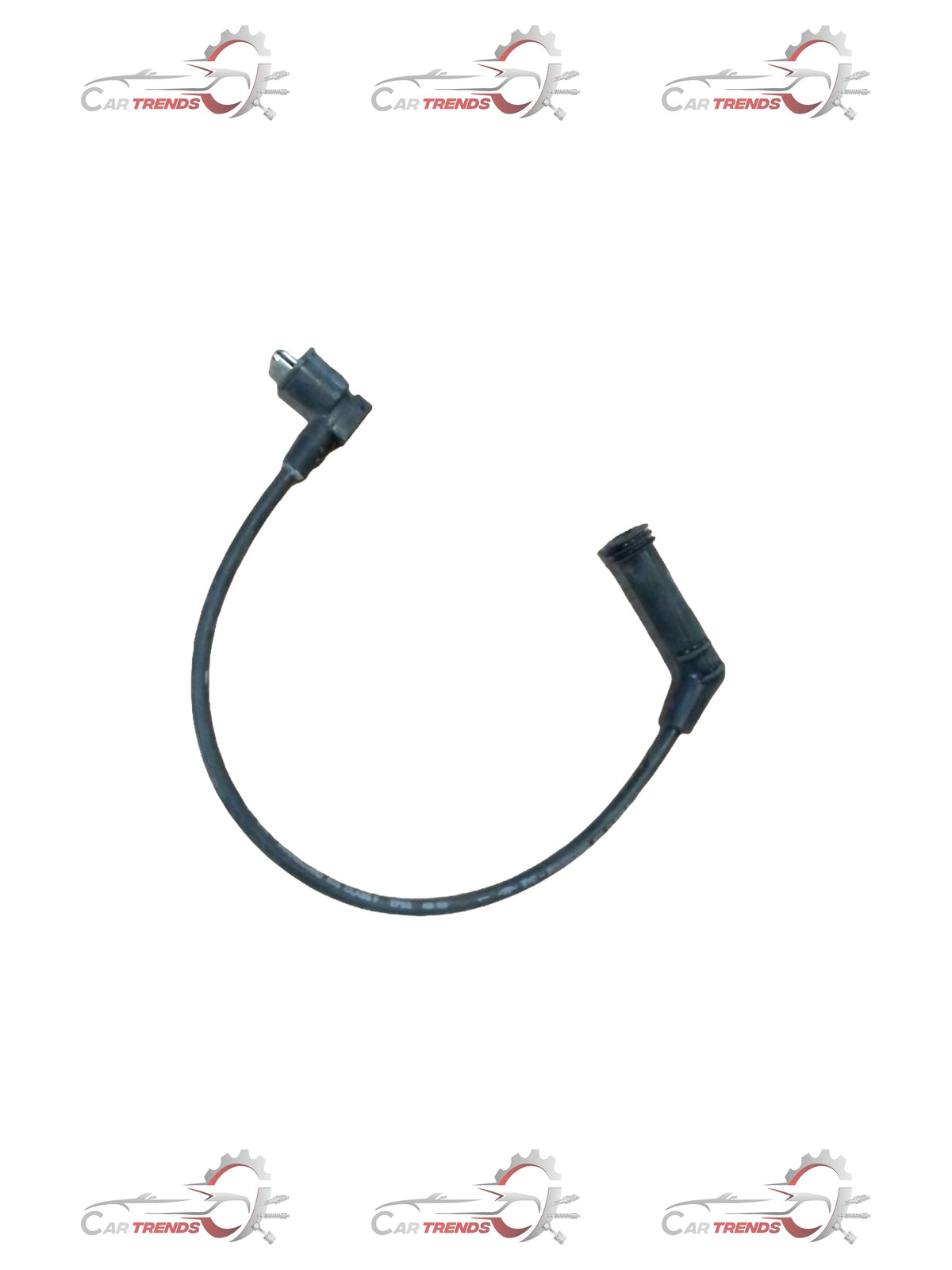Hyundai Santro plug wire spare part, black rubber ignition wire with metal connectors, close-up shot showing details.