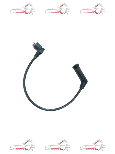 Hyundai Santro plug wire spare part, black rubber ignition wire with metal connectors, close-up shot showing details.