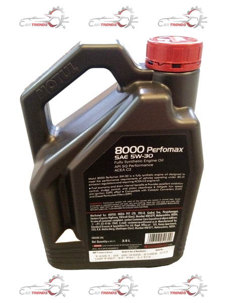 MOTUL PERFOMAX 5W30 8000 3.5 LTR | Universal | #5W30 3.5LTR MOTUL 5W30 3.5LTR MOTUL - Back view