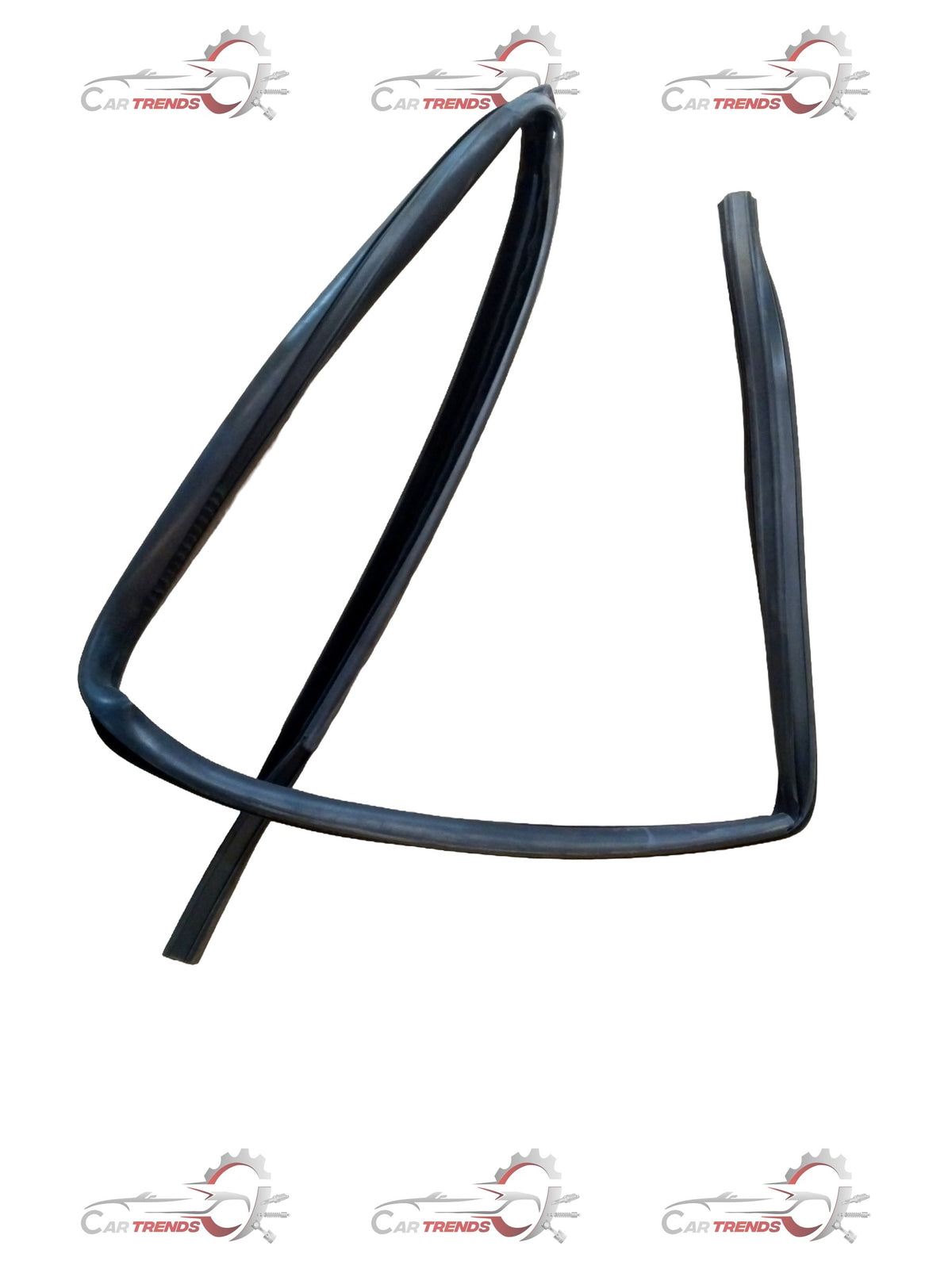 CarTrends Mahindra Bolero front right door window glass seal, clear and intact for vehicle window protection.