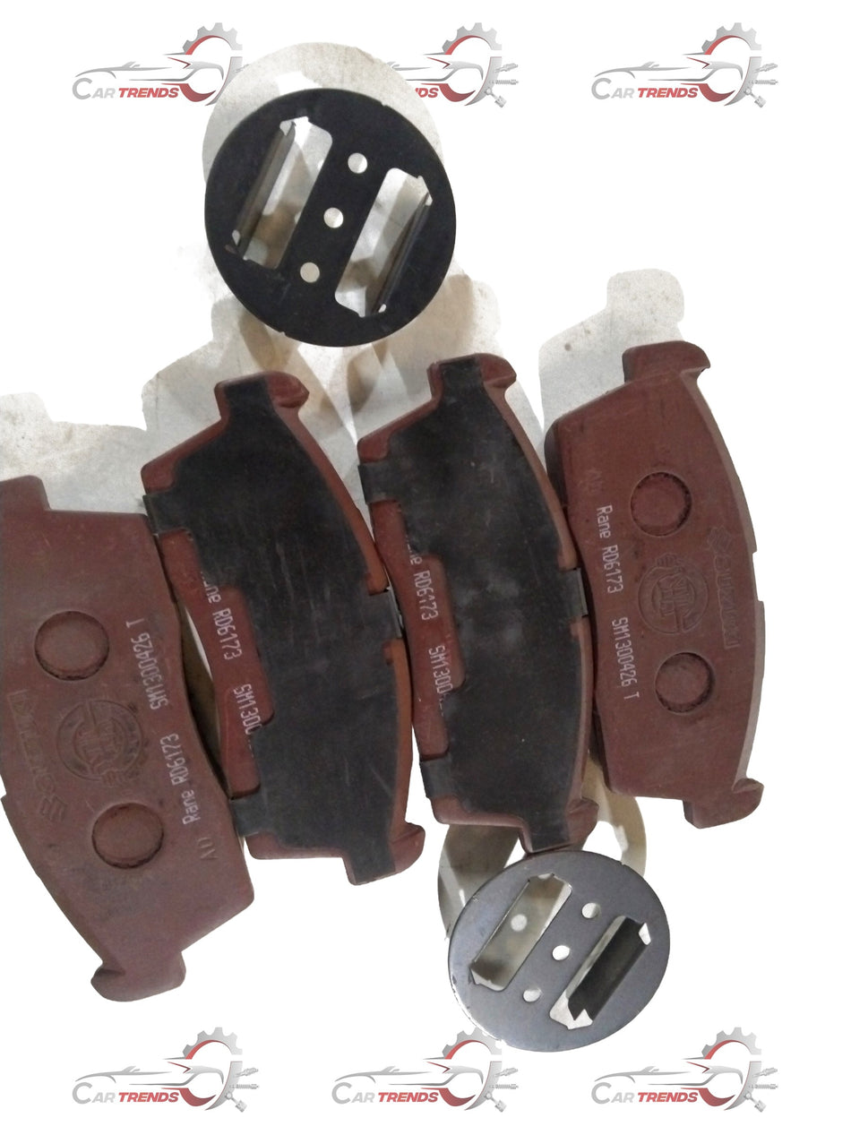 Maruti Suzuki Alto K10 front brake pad, #55810M76G10, showing the metal and friction surface of the replacement brake component.