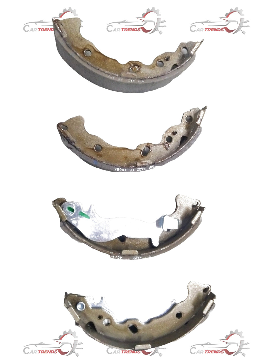 Rear brake shoe for Hyundai i10 by CarTrends, showing the metal and friction surface of the brake component.