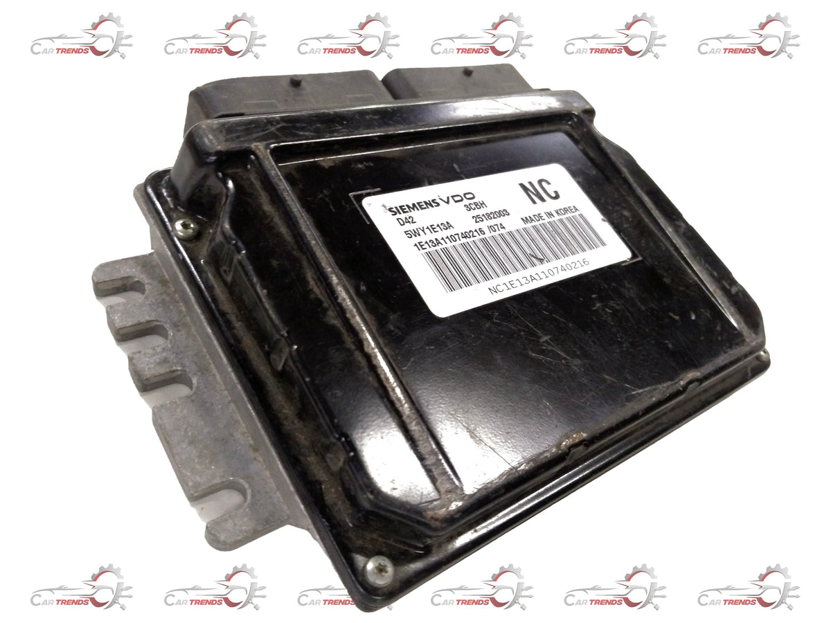 General Motors Chevrolet Aveo engine control module assembly with electronic components and wiring visible in the image.