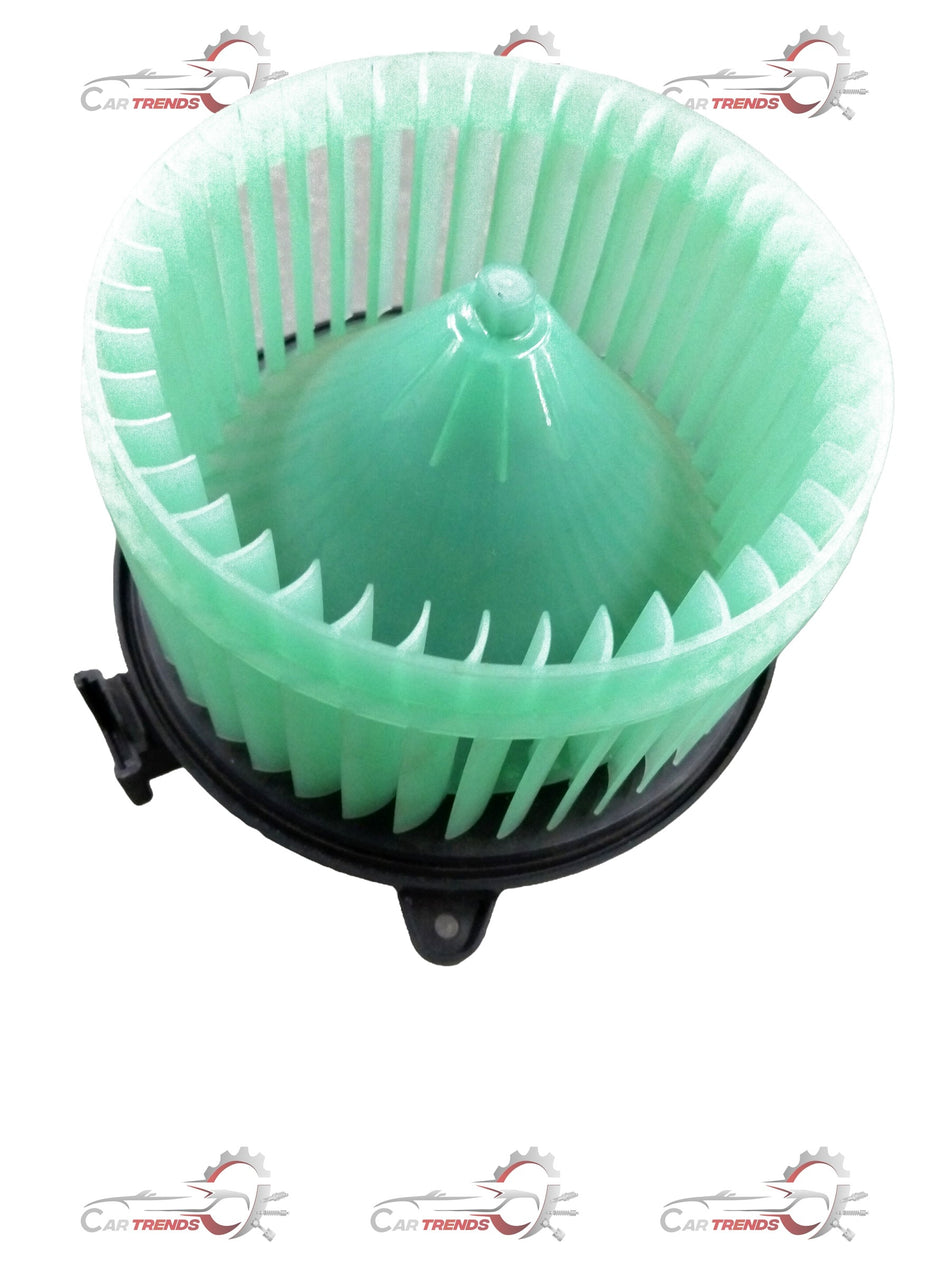 General Motors Chevrolet Cruze motor blower with impeller, showing the metal housing and fan blades inside the component.