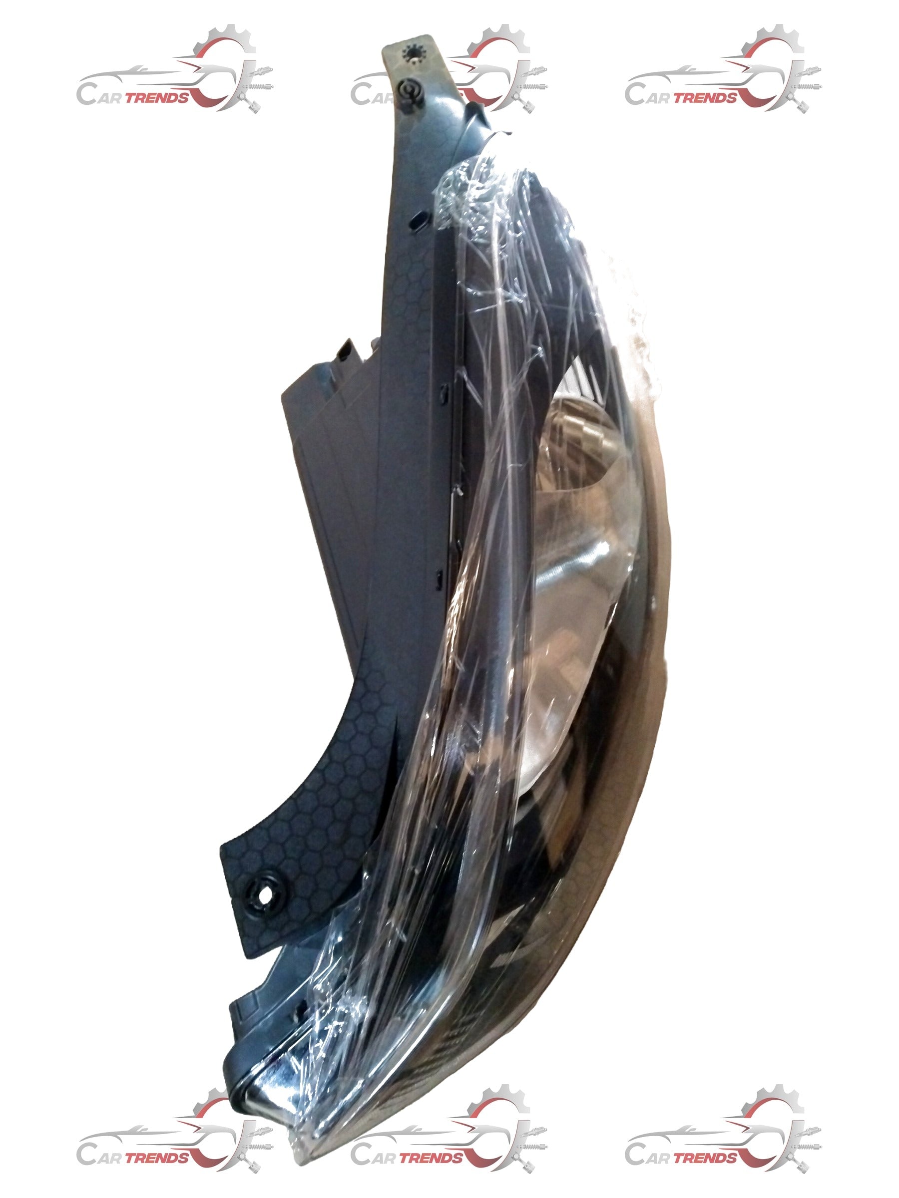 Hyundai Aura car headlamp by CarTrends, showing a clear, modern headlight assembly with reflective surfaces and bulb housing.