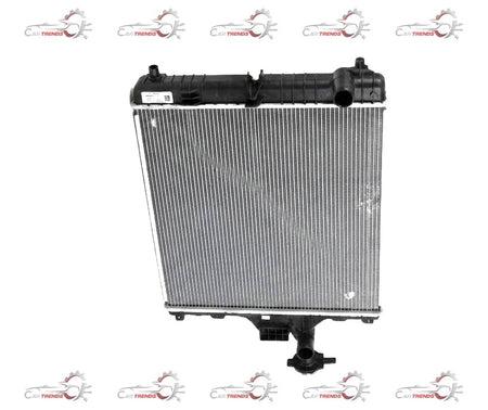 Maruti Suzuki Radiator Assembly for S-Presso 1.0L Petrol/CNG engine, showing the new radiator unit with mounting brackets and hoses.