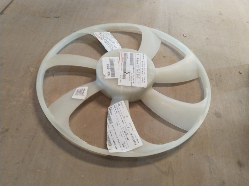 Toyota fan for Innova, Fortuner, Glanza, and Hyryder models, showing a close-up of the vehicle's cooling fan component.