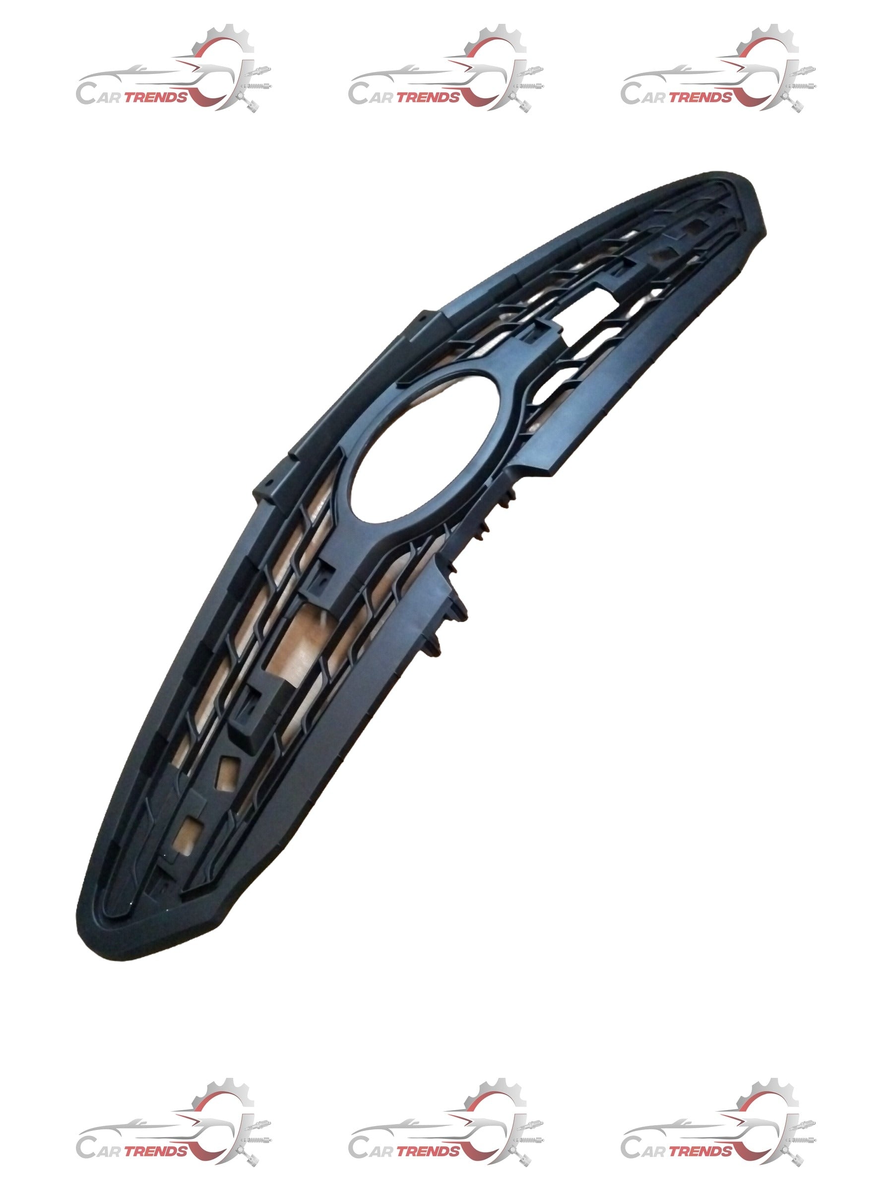 Hyundai Elantra garnish radiator grille, front view, with intricate design and chrome accents, part #863524N200.