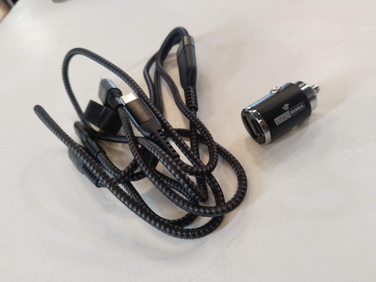 CarTrends 100W fast car charger with 5-in-1 cable, compatible with Punch, Altroz, Safari, and Harrier vehicles.