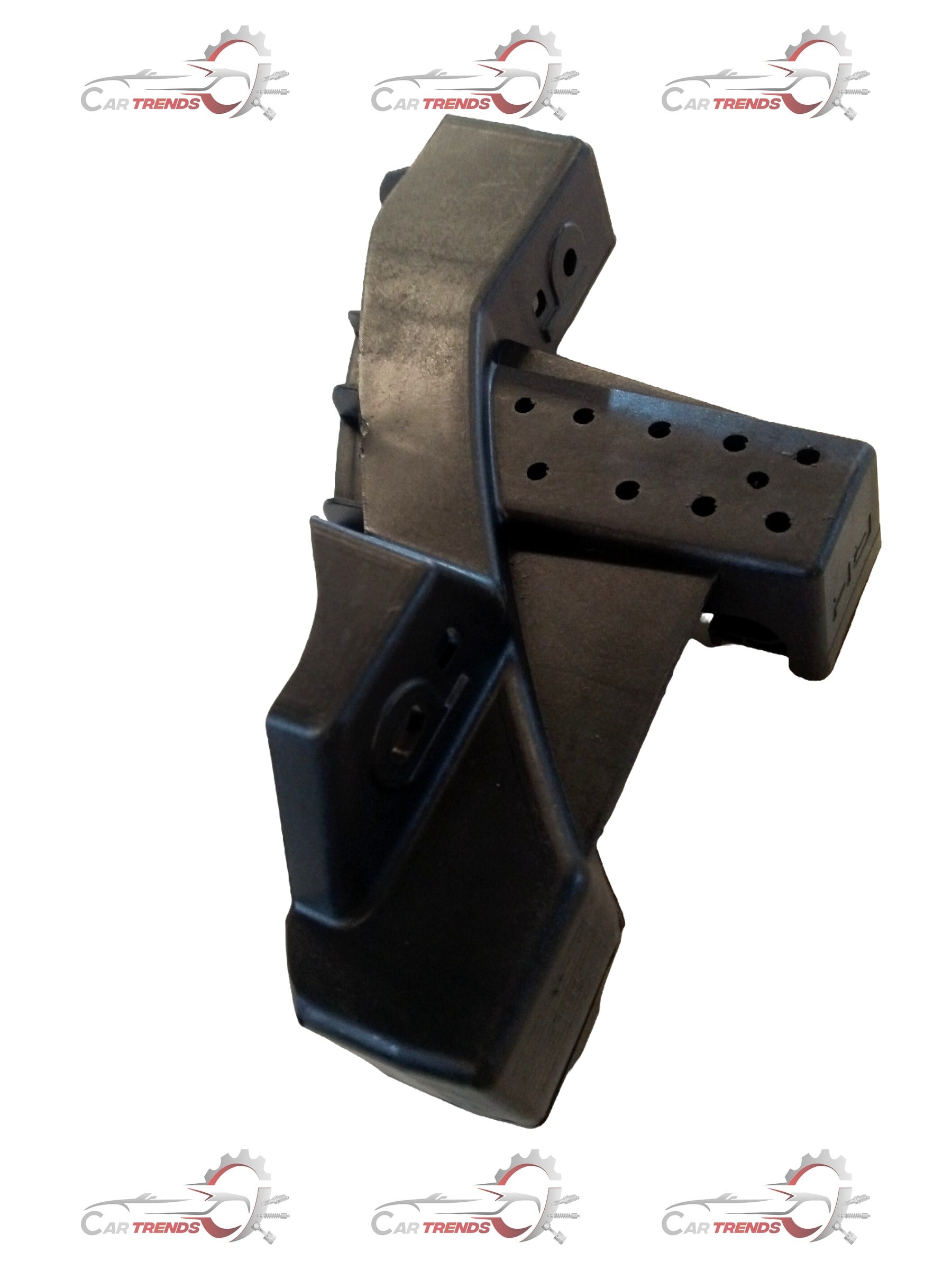 Hyundai I10 Grand right headlight bracket by CarTrends, spare part, showing the plastic mounting piece for headlight assembly.
