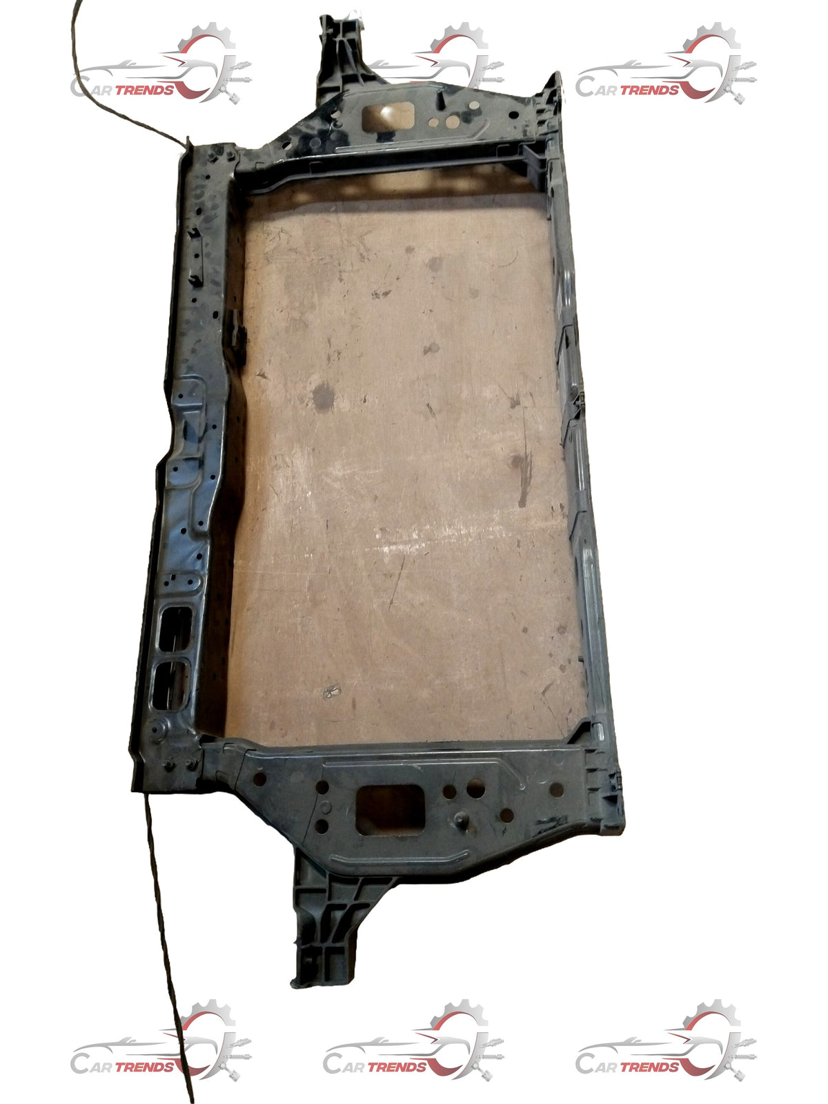 CarTrends front end carrier assembly module for Hyundai i10, i20, and Verna, showing the spare parts component with mounting points