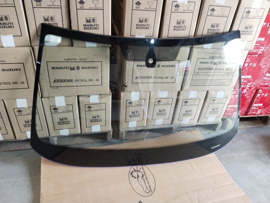 CarTrends windscreen with sight glass for VAG Skoda Superb 3rd gen, showing the clear glass and frame installation