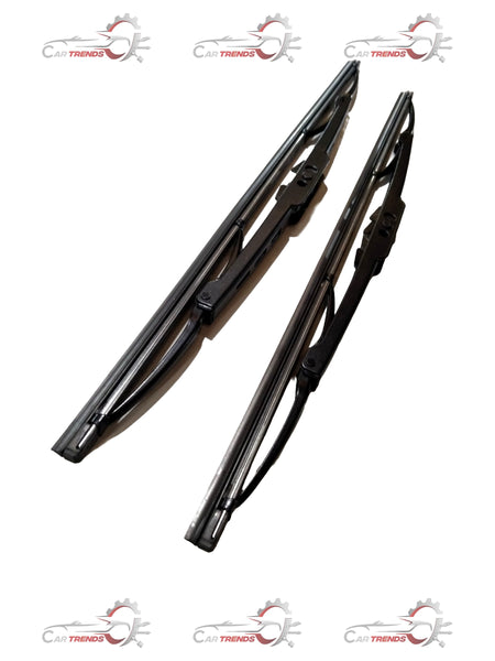 CARTRENDS 18-inch wiper blade for all cars, showing the black rubber blade and metal frame on a vehicle windshield.