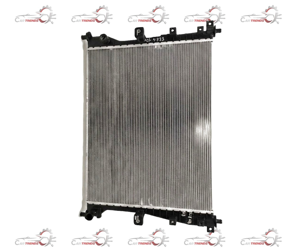 Maruti Suzuki radiator assembly for Ciaz and S-Cross 1.3L DDiS diesel engine, showing the metal radiator core and hoses.
