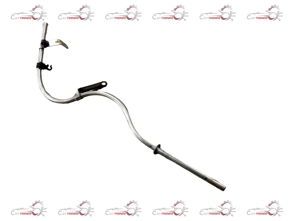 CarTrends Chevrolet Beat tube funnel oil dipstick showing the black plastic handle and metal measurement rod for engine oil checking.