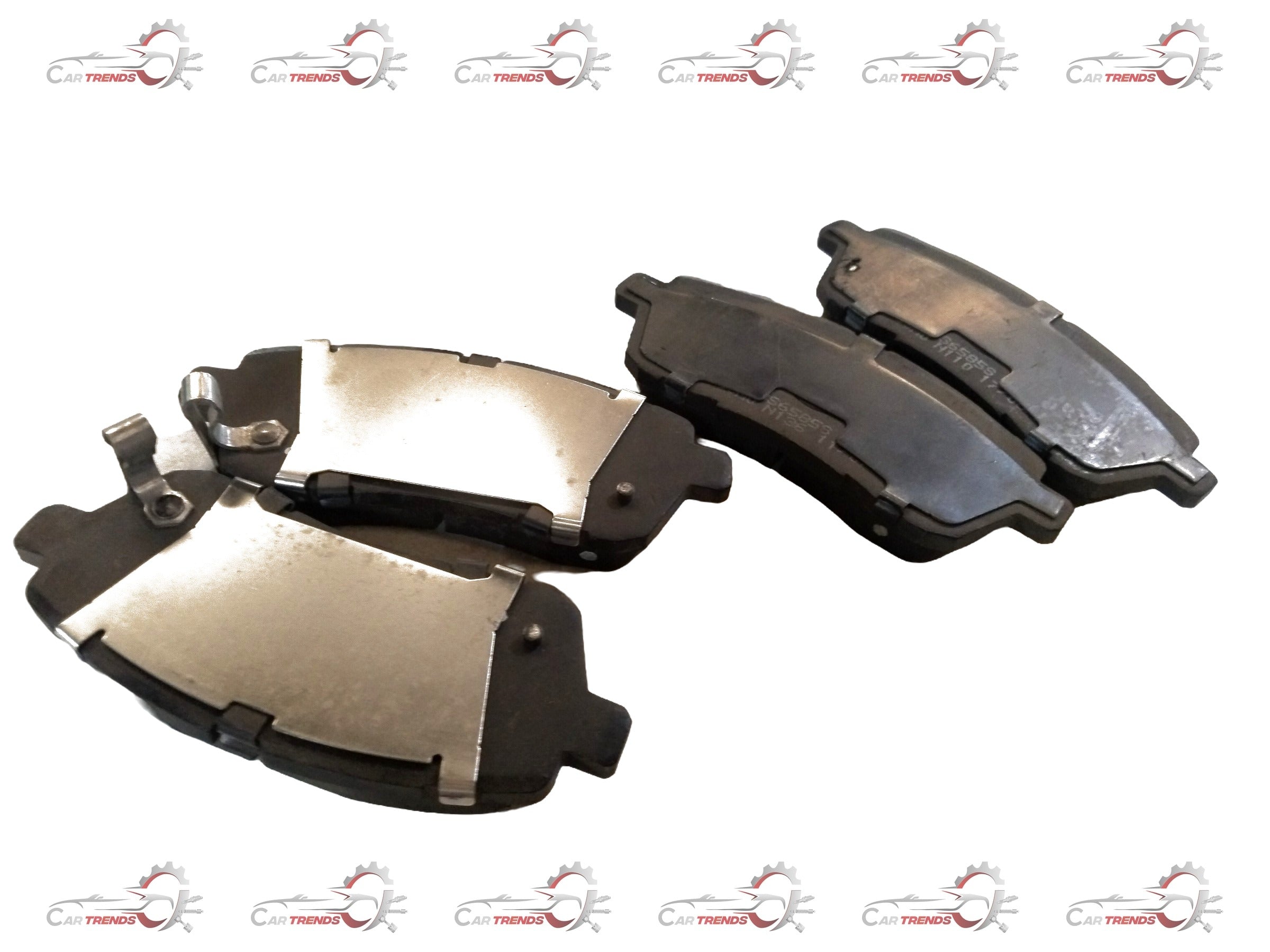 CarTrends brake pad set for Maruti Ertiga, spare parts image showing new brake pads with metal backing plates and friction material