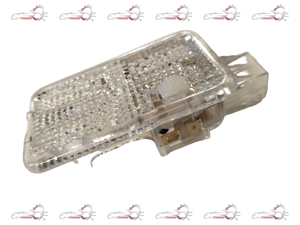 CarTrends luggage room lamp assembly for Swift, Dzire, and Ertiga vehicles, shown installed in the luggage compartment.
