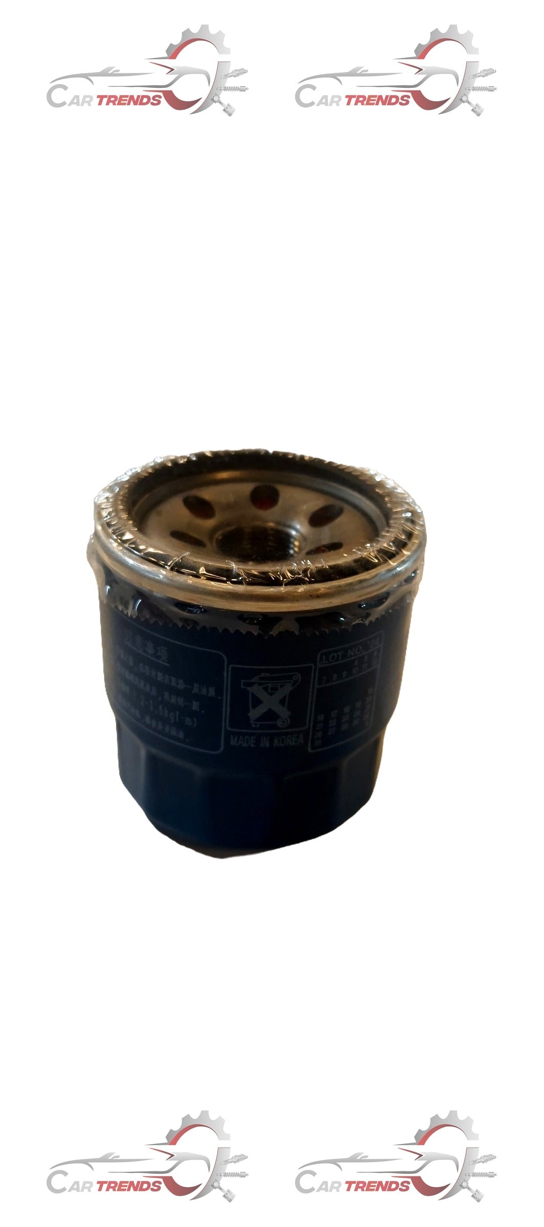 Hyundai I20 Elite oil filter spare part, showing the cylindrical metal filter with branding and part number #2630002503.