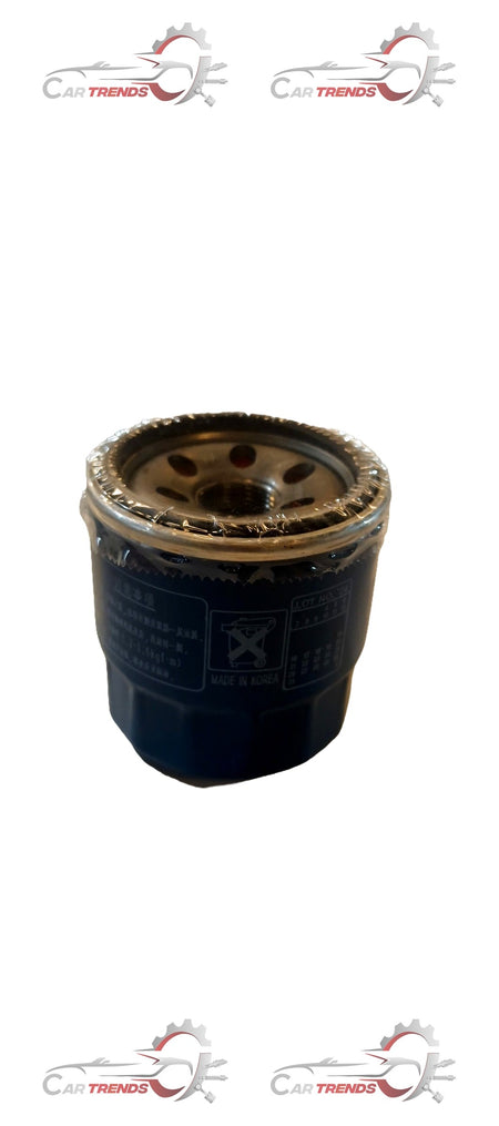 Hyundai I20 Elite oil filter spare part, showing the cylindrical metal filter with branding and part number #2630002503.