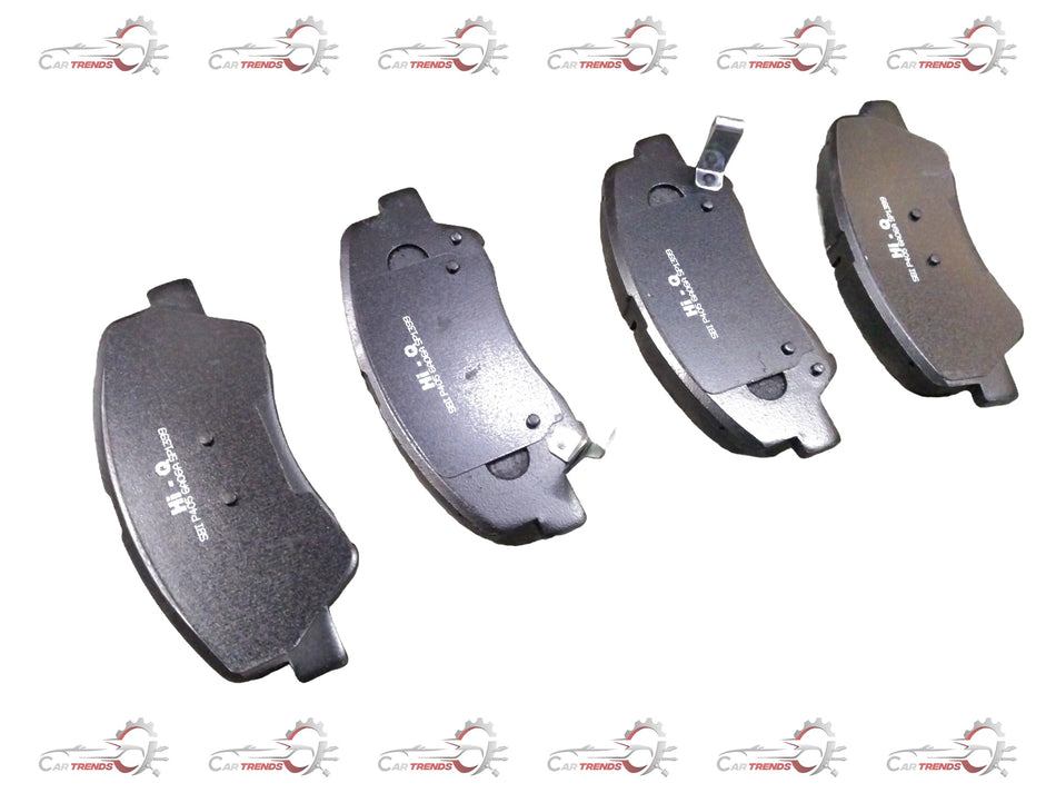 Front brake pad for Hyundai EON 0.8 by CarTrends, showing the black friction surface and metal backing plate.