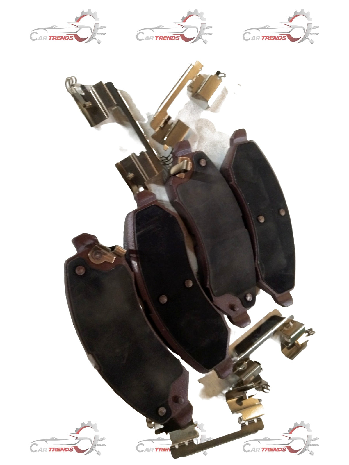 CarTrends brake pad for Tata Punch, front or rear automotive brake pad with metal backing, black friction surface, and mounting holes.