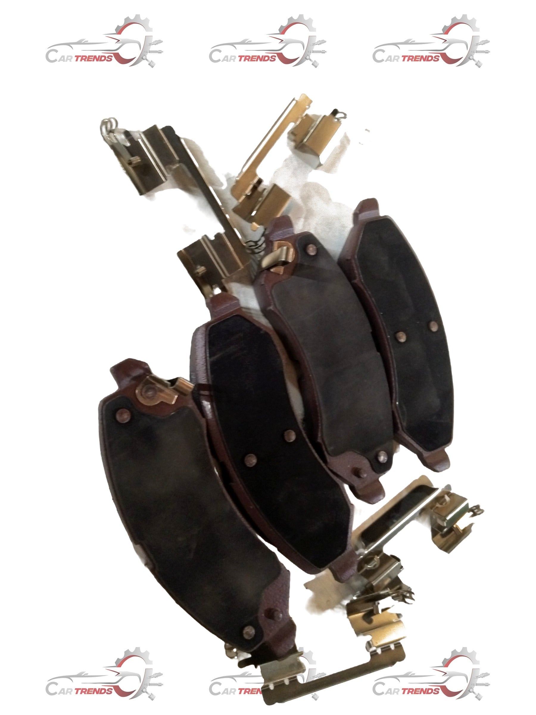 CarTrends brake pad for Tata Punch, front or rear automotive brake pad with metal backing, black friction surface, and mounting holes.