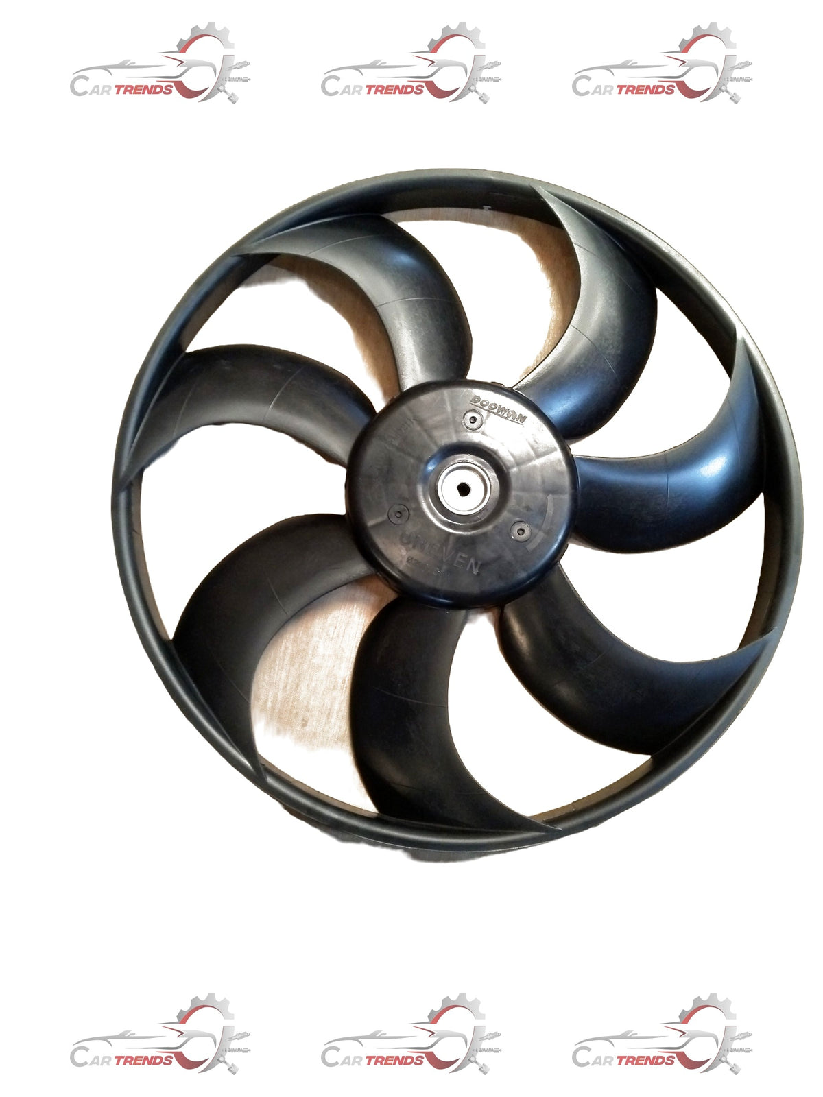 Hyundai Elite i20 cooling fan, automotive part with blades and motor, designed for Hyundai vehicles.