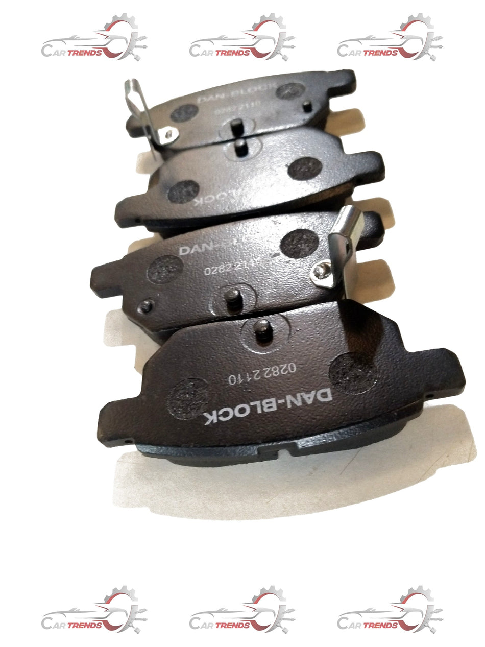 Rear aftermarket brake pad for Toyota Corolla Altis, showing the metal backing and friction surface.