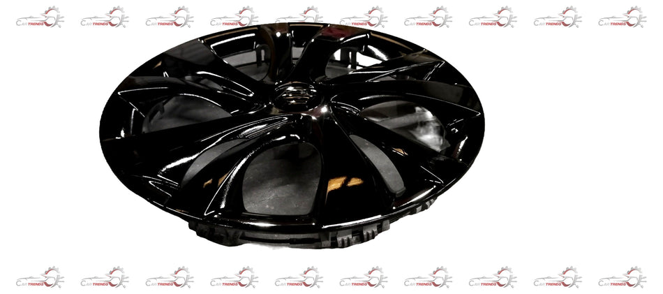 Black wheel cover for Maruti Suzuki vehicle, featuring a sleek design and durable material, installed on a car wheel.